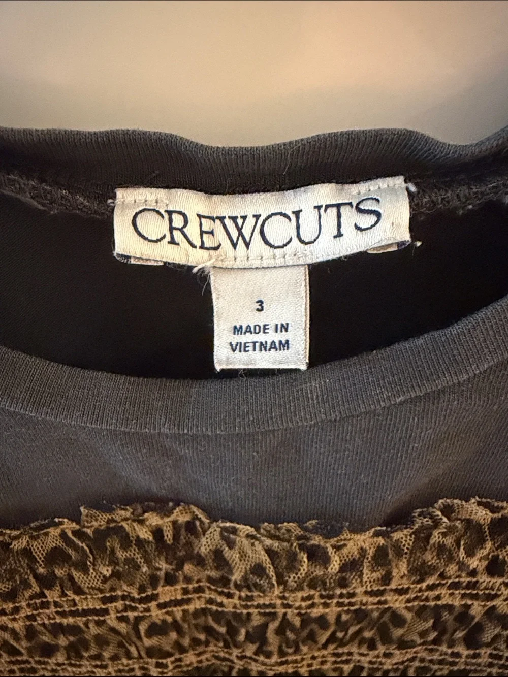 Crewcuts Leopard Print Ruffle Tiered Dress with Black Tee Top